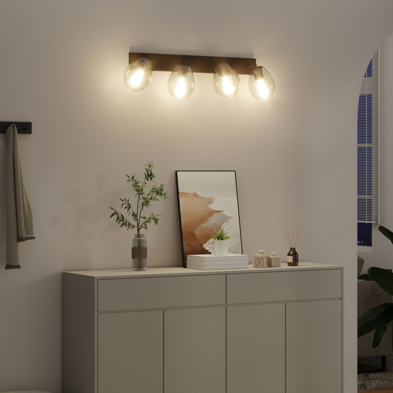 Deckenleuchte mit verstellbarem Glasschirm Anthrazit E27