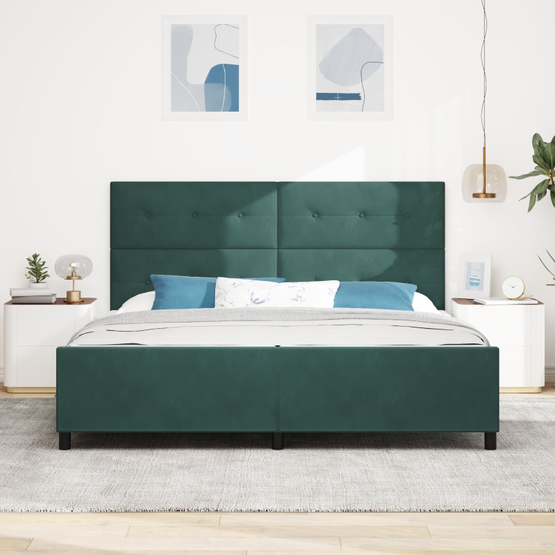 Bettgestell Dunkelgrün 200x200 cm Samt