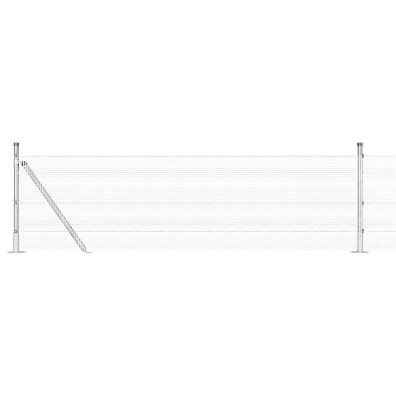 Zaunpfosten Set Set mit 2 Verzinkter Stahl 25 x 0.5 m Langlebig
