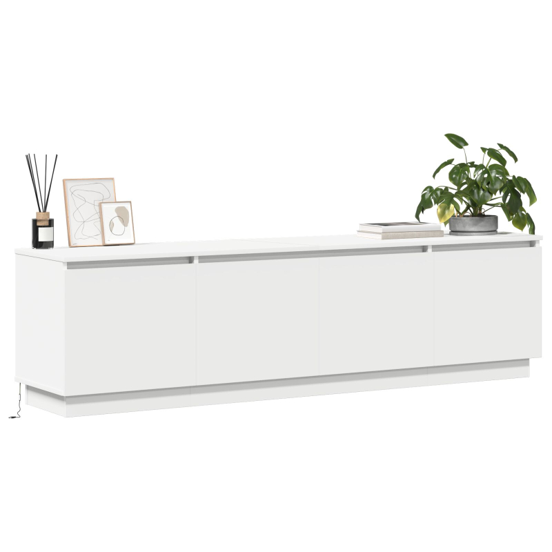 TV-Schrank mit LED Weiß 180x38x49 cm Holzwerkstoff