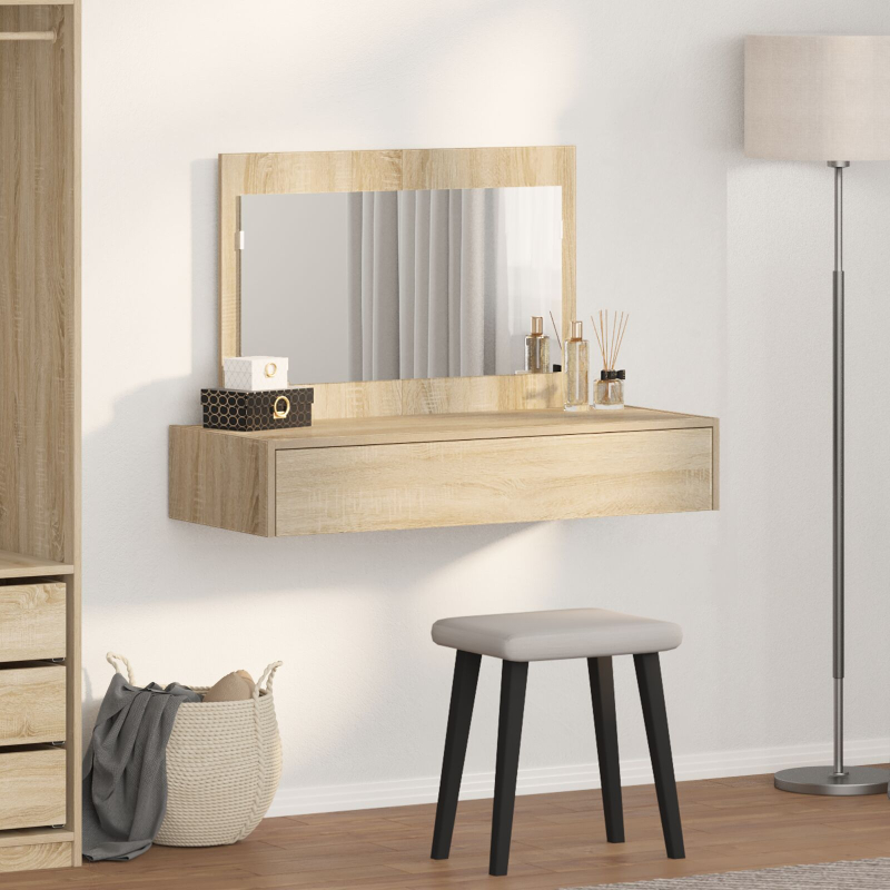 Wandhängender Schminktisch Sonoma Eiche 100x40x70 cm