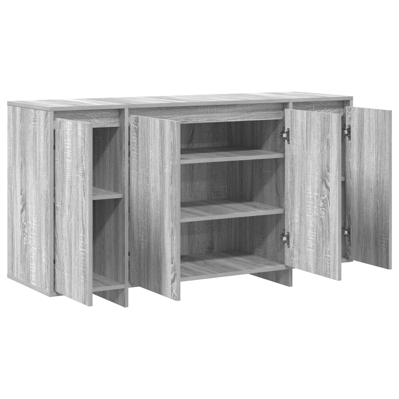 Grau Sideboard Graues Sonoma Holzwerkstoff 135 x 41 x 75 cm