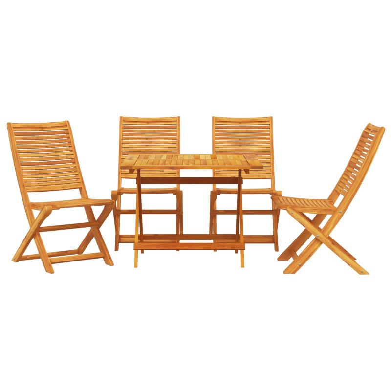 5-teiliges Garten-Esszimmer-Set aus massivem Akazienholz