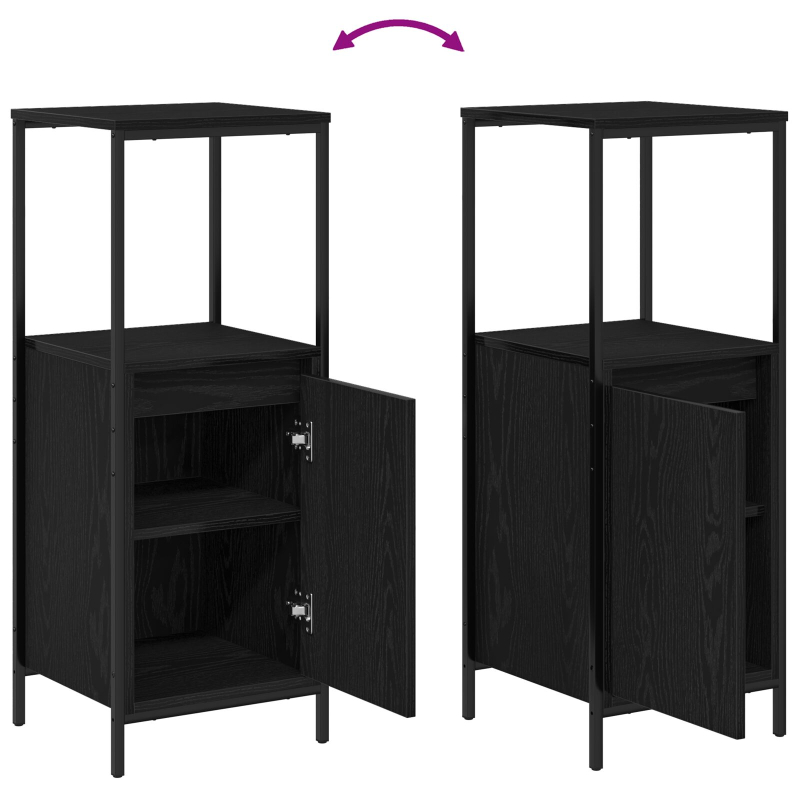 3-teiliges Badmöbel-Set - Schwarz Eichenholzwerkstoff