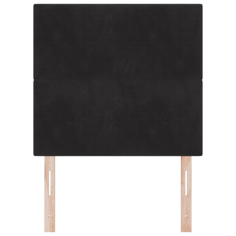 Kopfteil Mit Knöpfen Gepolstert Schwarz 90 cm Samt