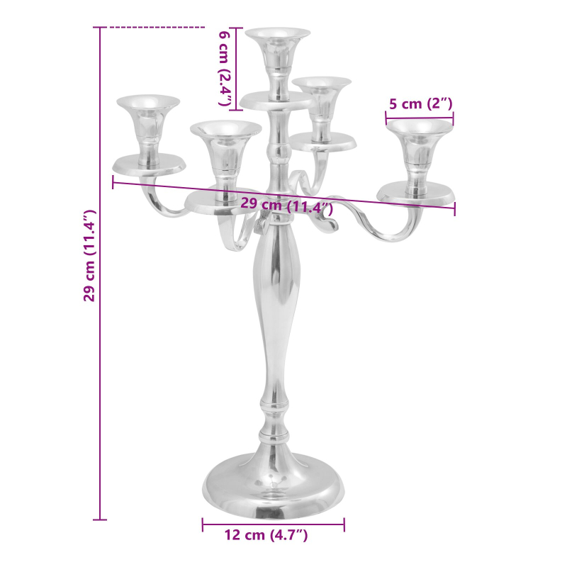 Kerzenhalter Silber 29x29x40 cm Aluminium