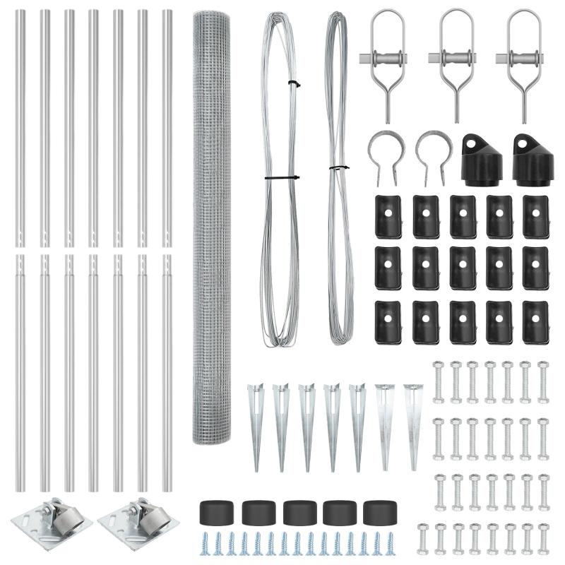 Zaunpfosten Set Set von 2 Verzinkter Stahl 10 x 1,5 m Langlebig