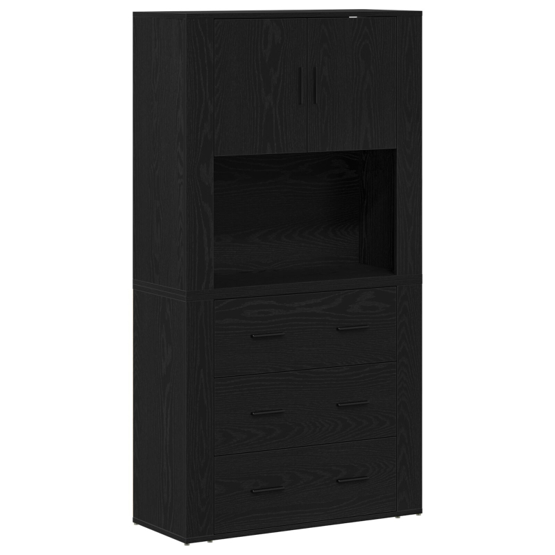 Hochtisch Schwarz Eiche 80x33x150 cm Werkstoff