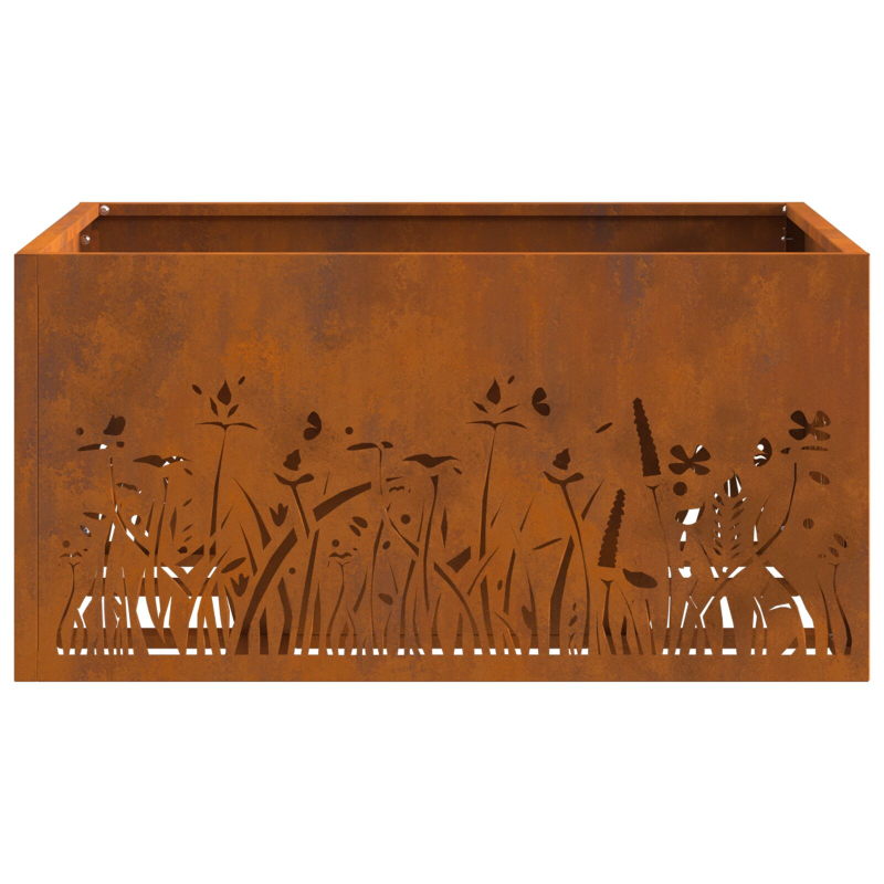 Feuerstelle Quadrat 60x60x30 cm Wetterstahl