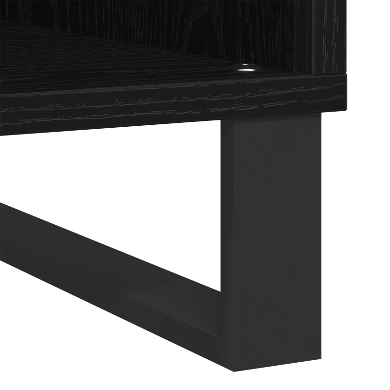 Record Cabinet Schwarz Eiche 100x38x48 cm Werkstoff