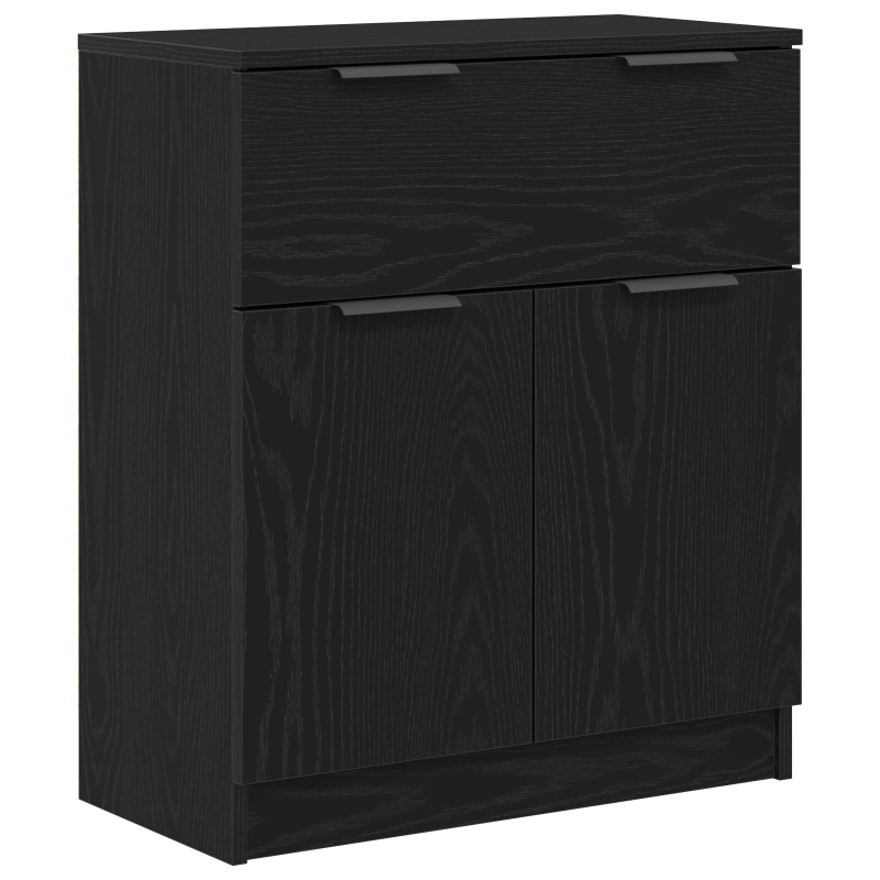 Schwarzer Eichen-Sideboard 60x30x70 cm aus Holzwerkstoff