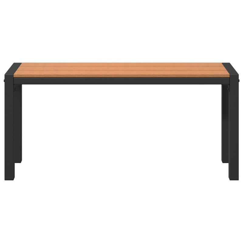 Gartenbank 100 cm aus Stahl und WPC in Braun und Schwarz