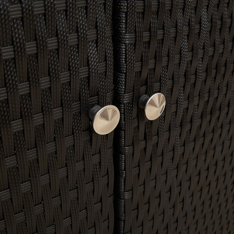 Aufbewahrungsschrank Schwarz 100x36x102 cm Rattan