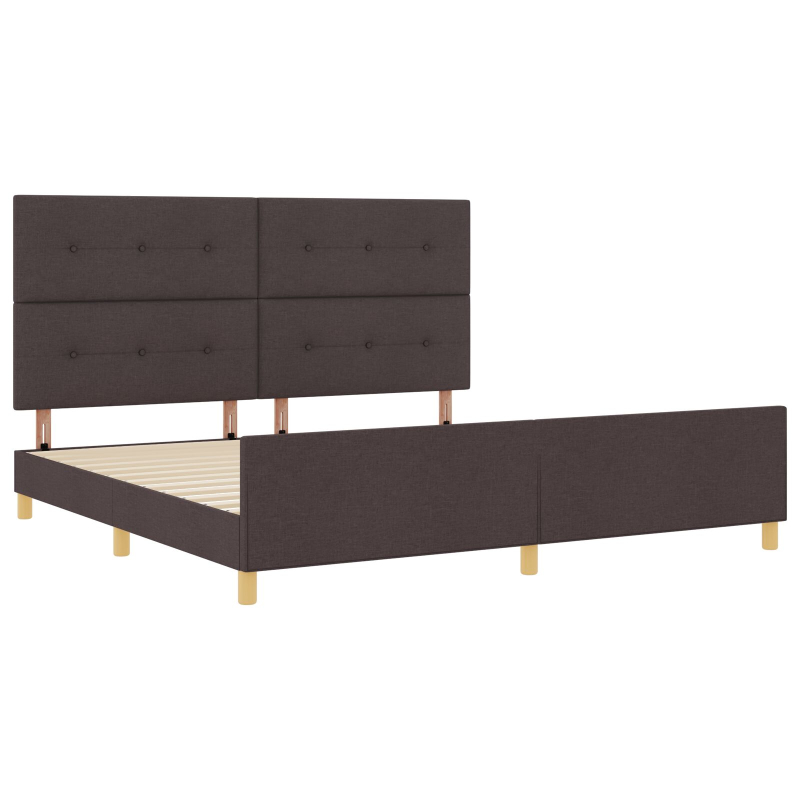 Bettgestell Dunkelbraun 200x200 cm aus Stoff