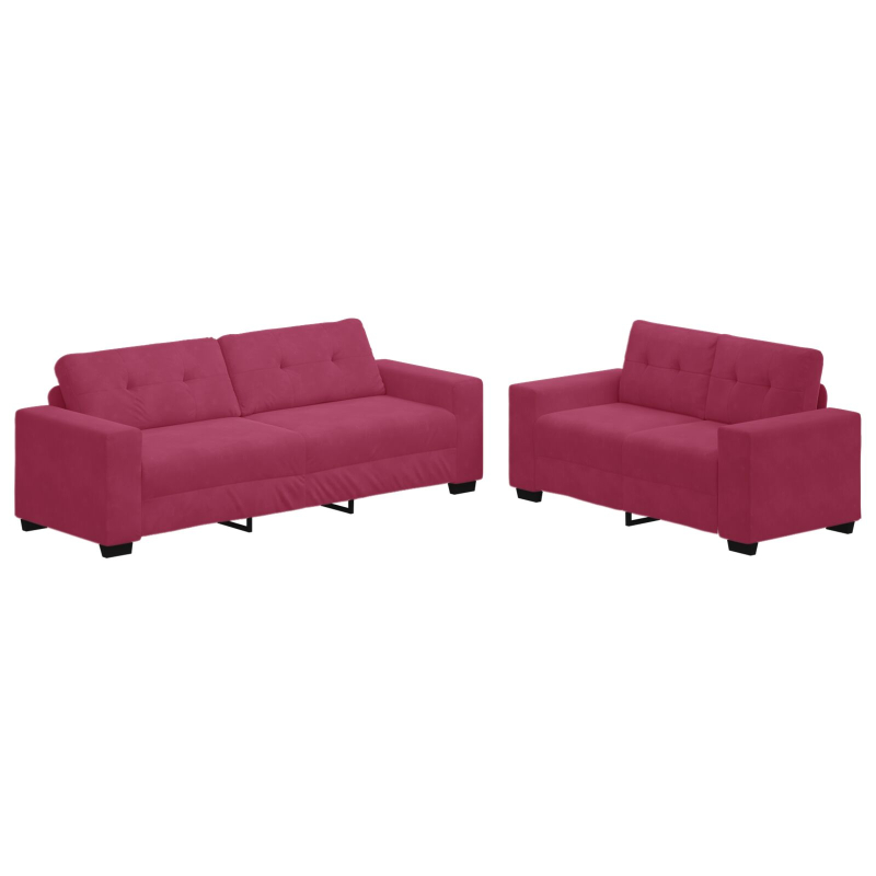 2-teiliges Sofa Set mit Kissen in Magenta