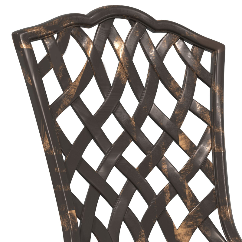 Gartenstühle 2er Set Bronze Gussaluminium