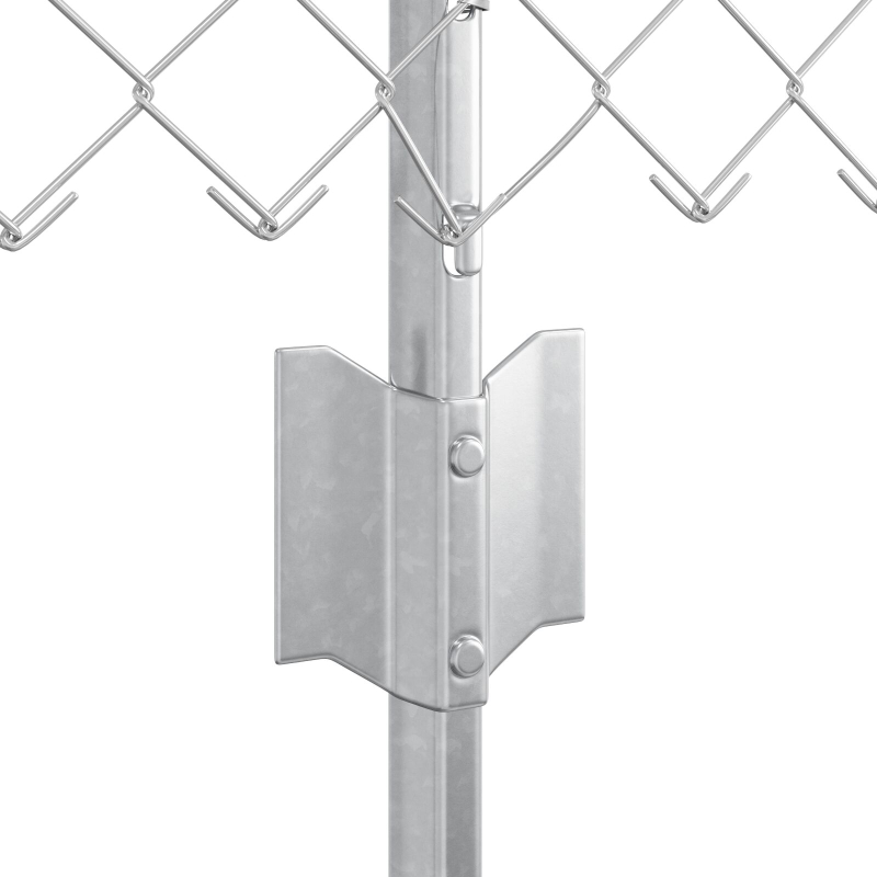 Kettengliedzaun mit 22 U-Pfosten Silber 0,8x25 m Stahl