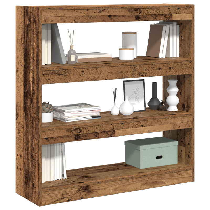 Bücherregal/Raumteiler - Rustikales Holz - 100x30x103cm - Holzwerkstoff
