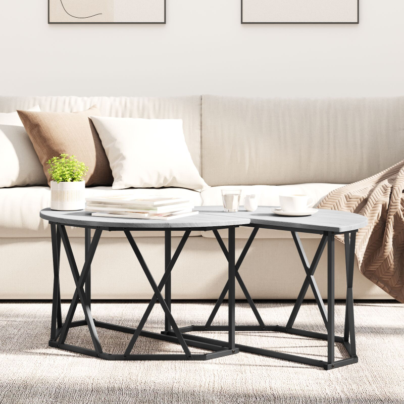 Couchtisch Grau Sonoma Verarbeitetes Holz 80 x 80 x 42 cm
