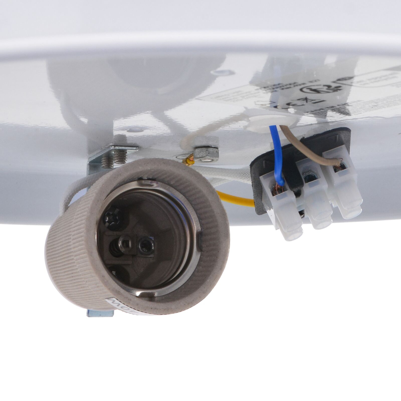 Flush-Mount-Deckenleuchten Weiß Ø 38 cm Stoff E27