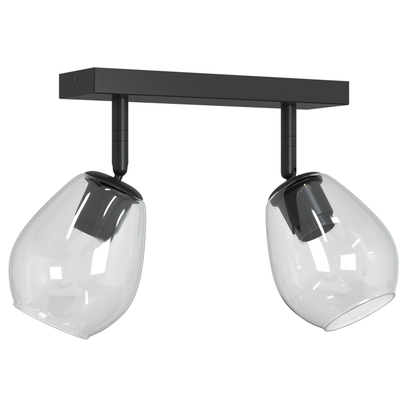 Deckenleuchten mit verstellbarem Glas-Schirm Anthrazit E27