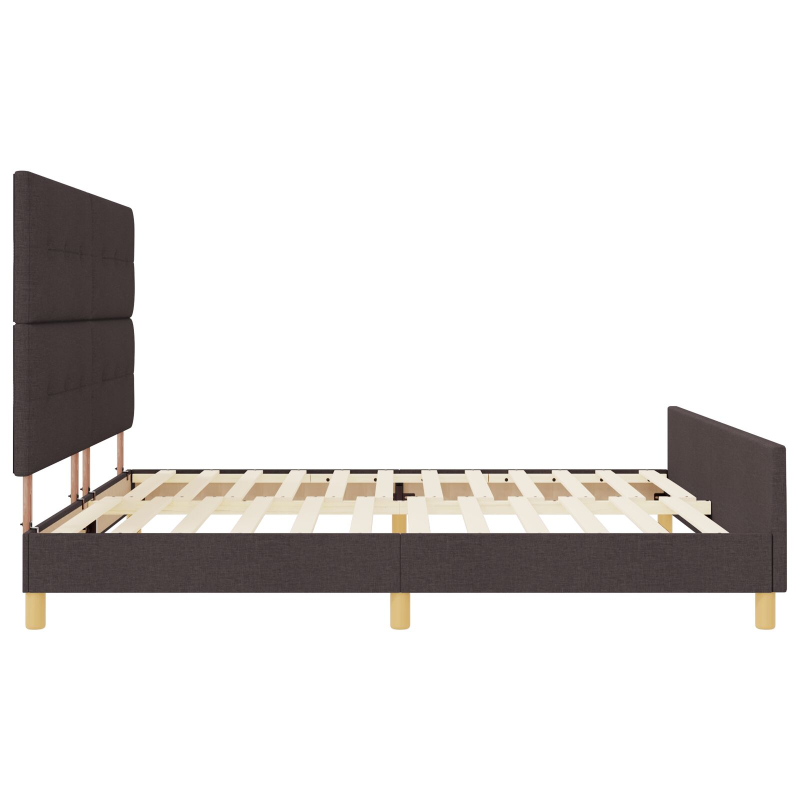 Bettgestell Dunkelbraun 200x200 cm aus Stoff