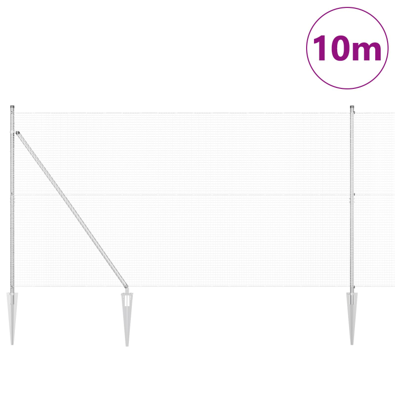 Zaunpfosten Set Set von 2 Verzinkter Stahl 10 x 1,5 m Langlebig