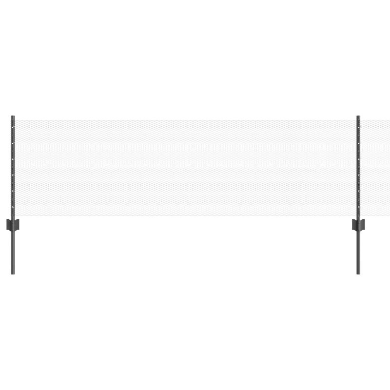 Zaunpfosten 11 Stück U-Kanal Grau 60 cm Stahl, Sechseckzaun Grau 0.6x50 m Stahl