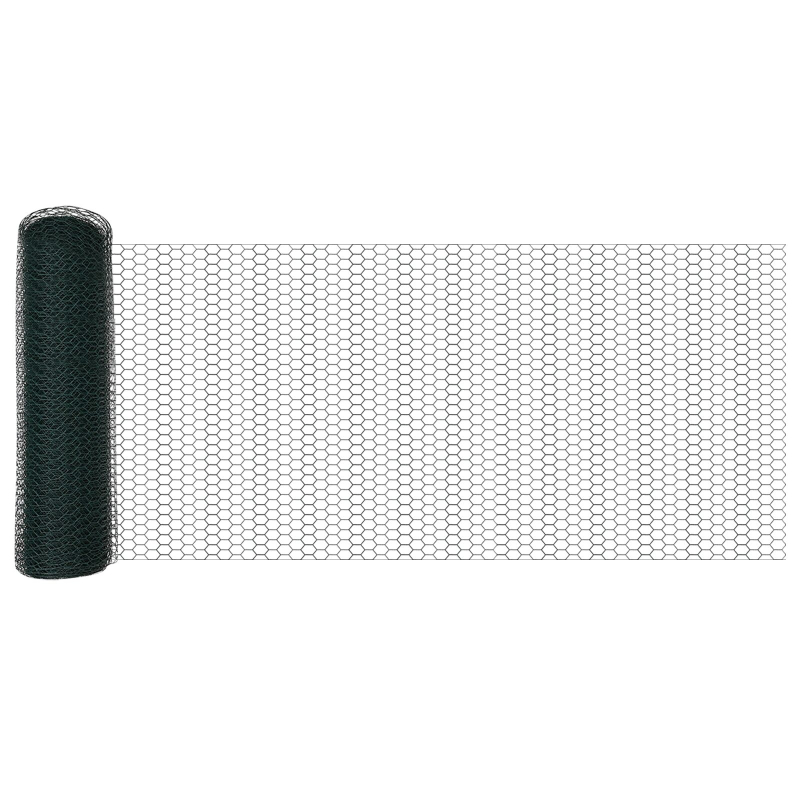 Zaunpfosten 11 Stück U-Kanal Grün 80 cm Stahl, Sechseckzaun Grün 0,8x50 m Stahl