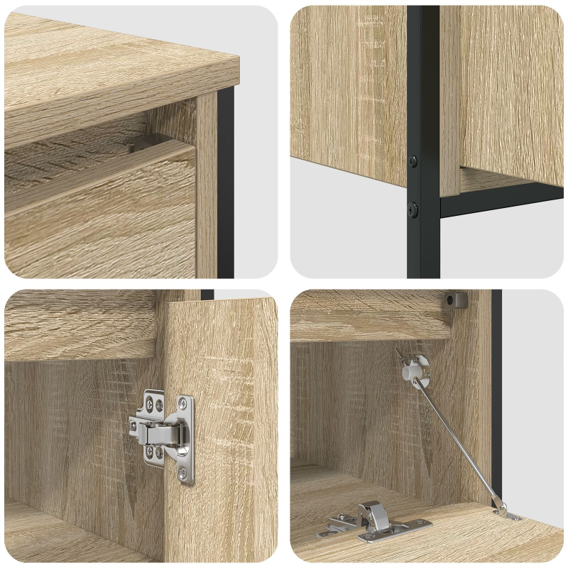 3-teiliges Badezimmermöbel-Set Sonoma Eiche Holzwerkstoff
