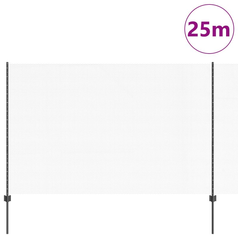 Gartenzaun-Set Set aus 2 Grau Stahl 1,5 m breit, 25 m lang