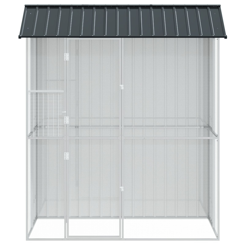 Vogelvoliere Anthrazit 215x110x247 cm Stahl