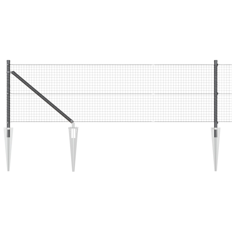 Zaunpanelset Set aus 2 Grau Metall, Kunststoff 10 x 0,5 m