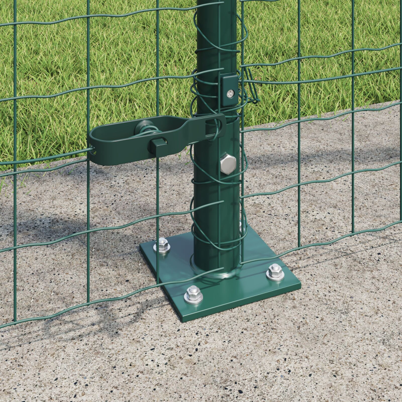 Zaunpfosten Set aus 52 Grün Stahl 3,2 x 3,2 x 88,5 cm Robust