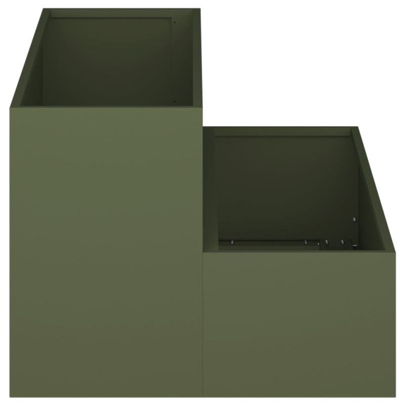 Gartenpflanzer 2-Tier 100x60x45 cm Olivgrün Stahl