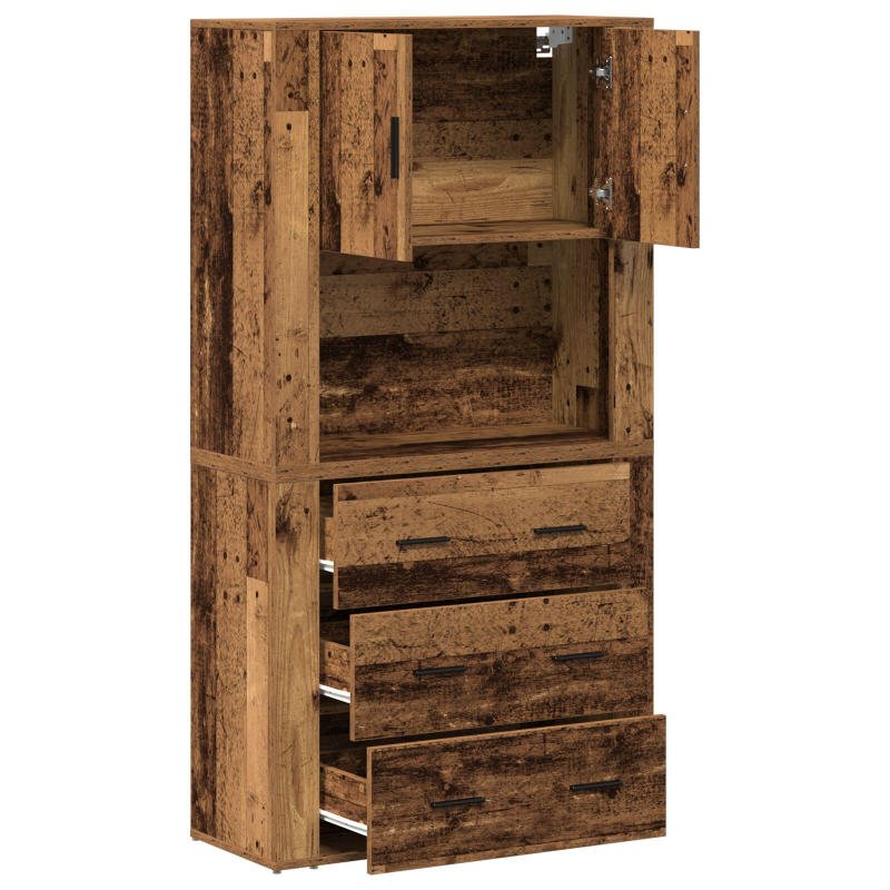 Highboard aus Altholz 80x33x150 cm