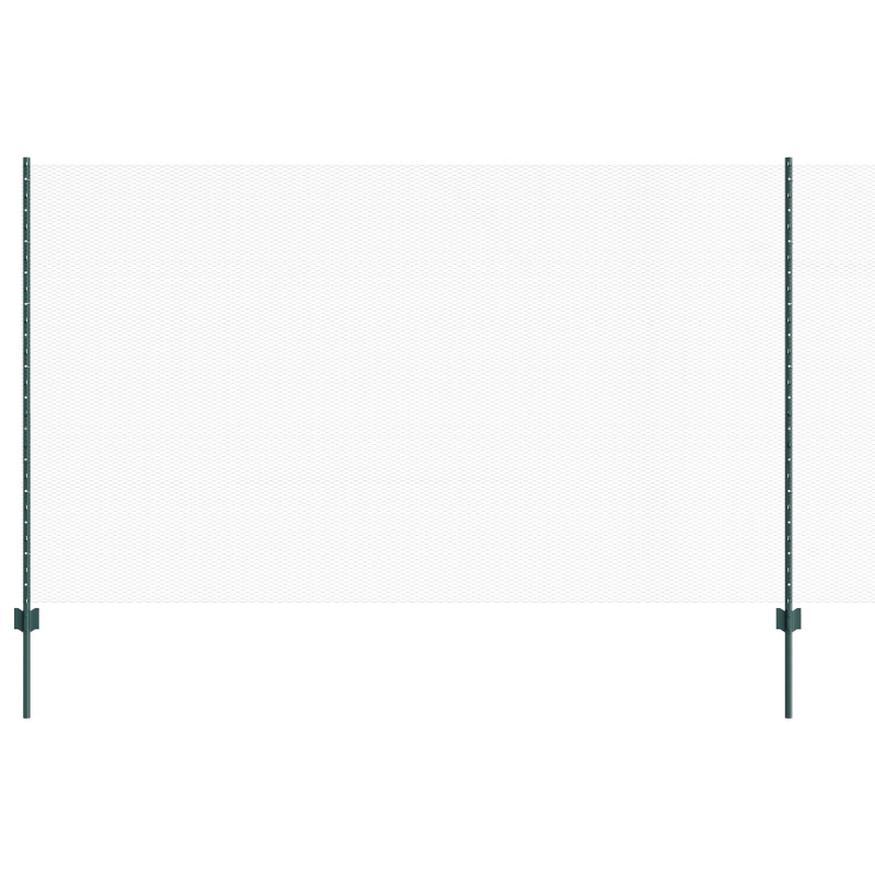 Zaunpfosten 11 Stück U-Kanal Grün 140 cm Stahl, Sechseckenzaun Grün 1,4x25 m Stahl