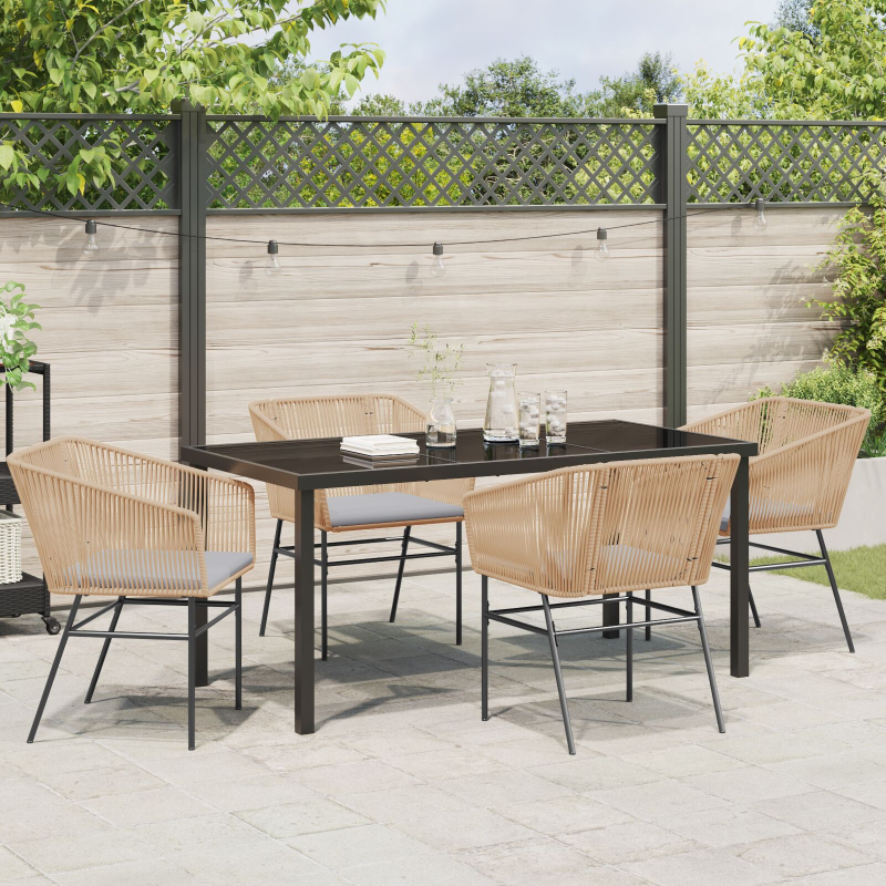 Set aus 3 Braun PE-Rattan Standard UV-beständige Materialien