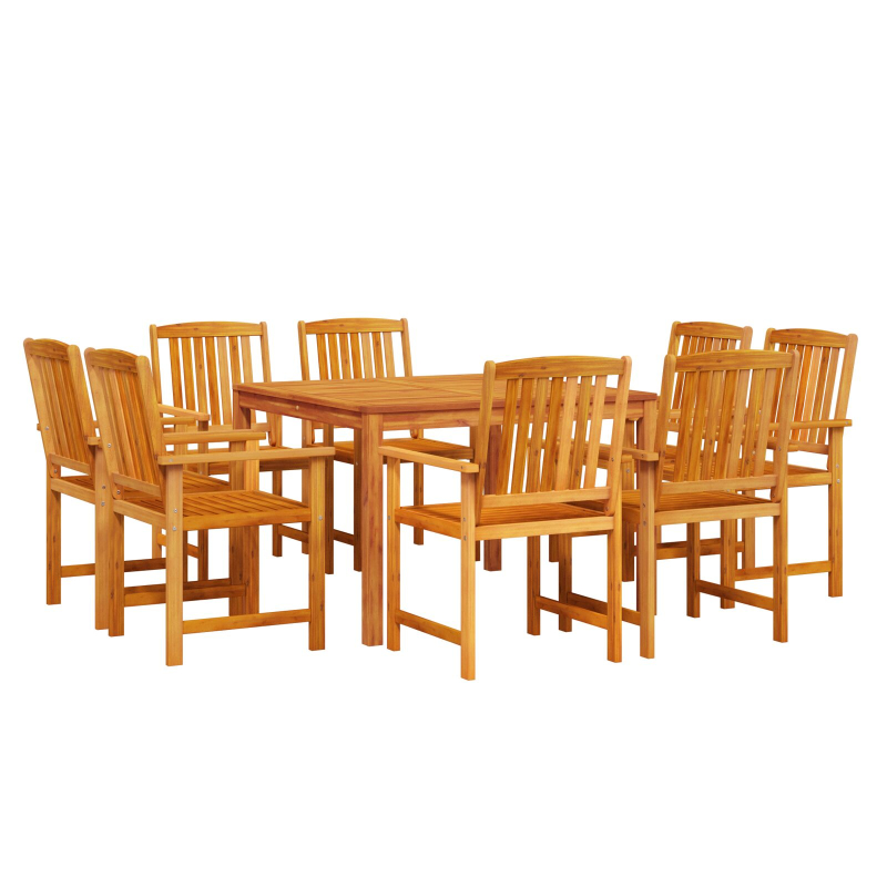 9-teiliges Garten-Dining-Set aus massivem Akazienholz