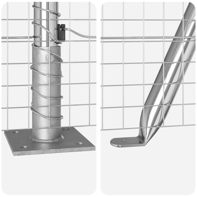 geschweißter Drahtzaun mit 13 flanged Pfosten 1,5x25 m verzinkter Stahl