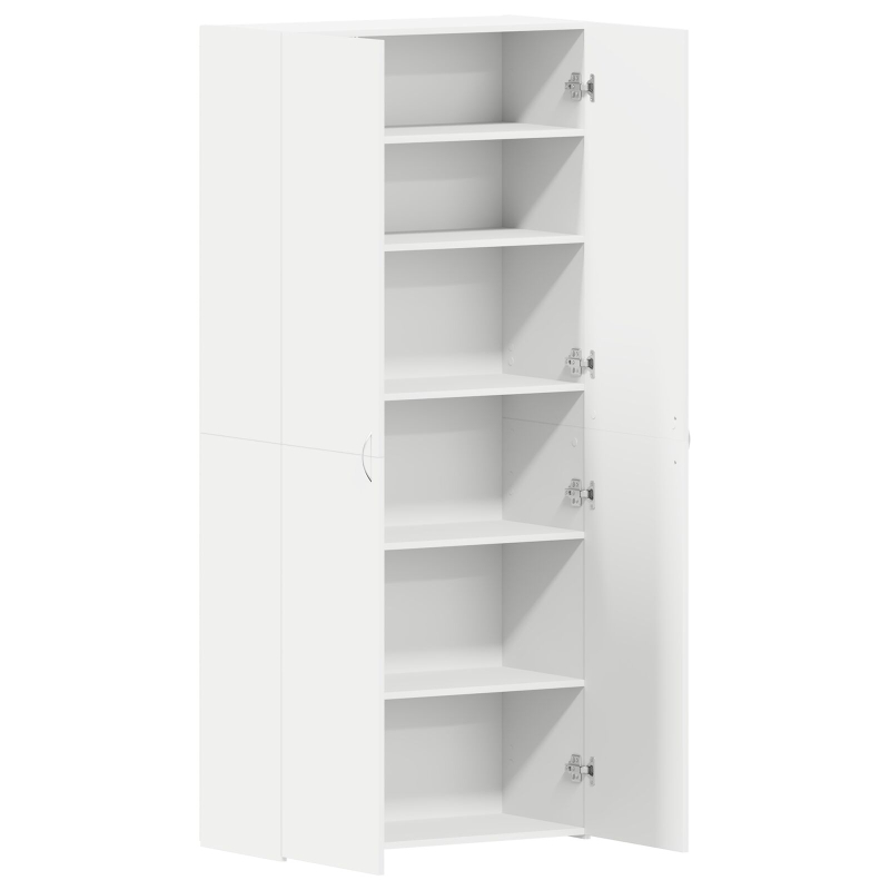 Schuhschrank Weiß 80x35.5x180 cm Holzwerkstoff