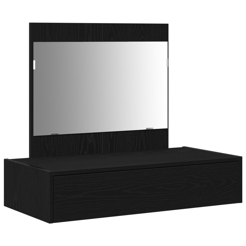 Wandmontierter Schminktisch Schwarz Eiche 83x40x70 cm