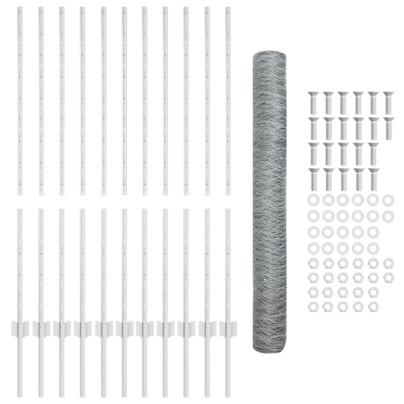 Gartenzaun-Set Set aus 2 Galvanisierter Stahl 25 x 1,2 m