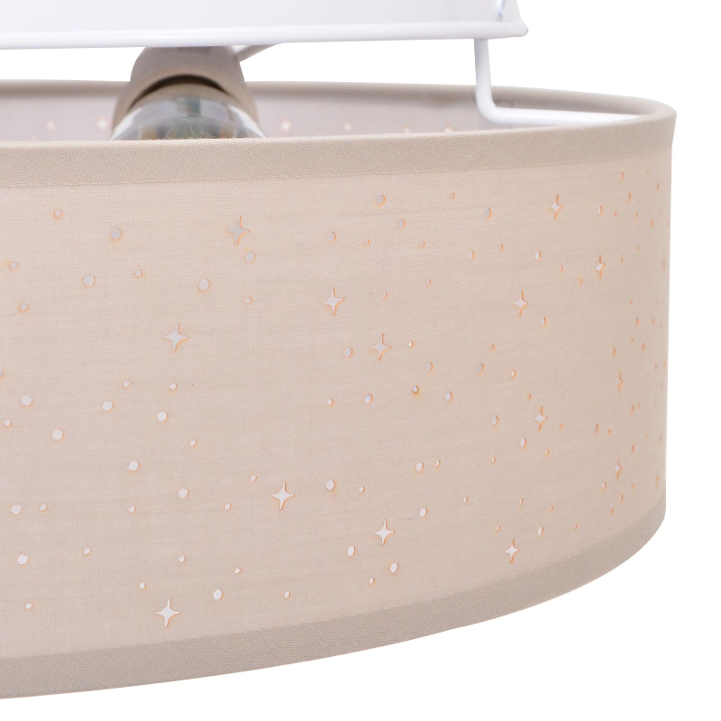 Deckenleuchten mit Sterne Lampenschirm Taupe Ø 38 cm Stoff E27