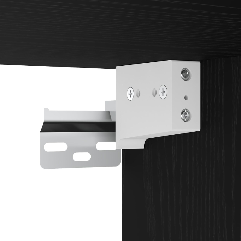 3-teiliges Wand-Montage TV-Schrank Set Schwarz Eichenholz Spanplatte