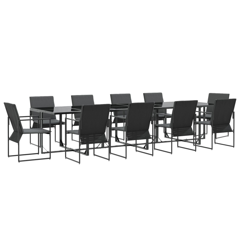 13-teiliges Garten-Esszimmer-Set mit Kissen aus Stahl und Textilene