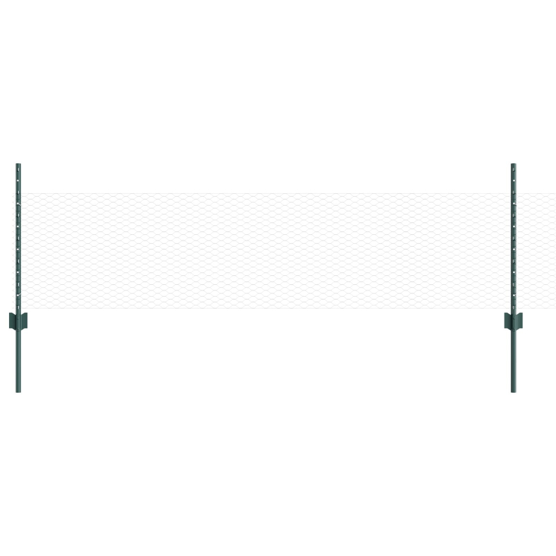 Gartenzaun-Set 2 Stück Grün PVC-beschichteter Stahl 25 x 0,5 m