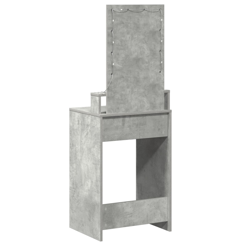 Schminktisch mit LED-Lichtern Beton-Grau 50x41x140 cm