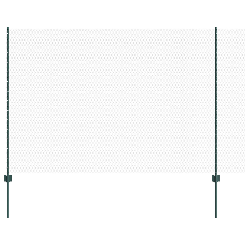 Zaunpfosten 11 Stk U-Channel Grün 160 cm Stahl, Hexagonzaun Grün 1.6x50m Stahl