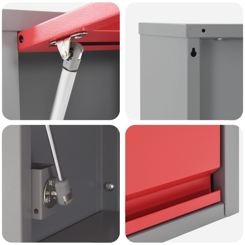 5-teiliges Werkzeugschrank- und Wandpaneel-Set aus rotem Metall